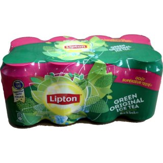 Lipton Ice Tea Green Original 1 Pack á 8 x 0,33l Dose IMPORT (8 Dosen Eistee grüner Tee eingeschweißt)