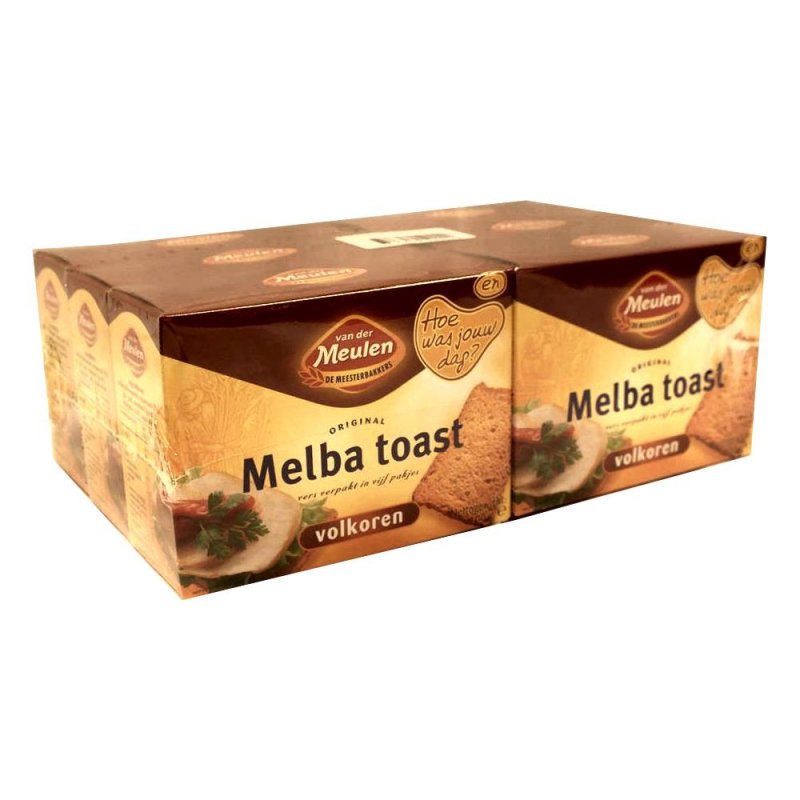 Van der Meulen original Melba Toast volkoren 6 x 100g Packung (Vollko