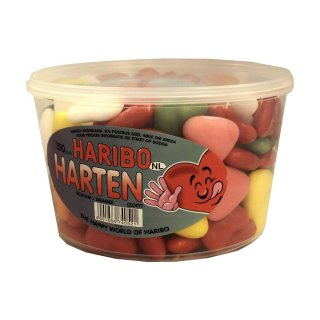 Haribo Harten 150 Stck. Runddose IMPORT (Dragee Herzen)