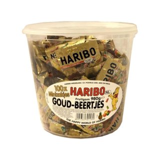 Haribo Goud-Beertjes 100 Beutel in Runddose IMPORT (Fruchtgummi Goldbären)