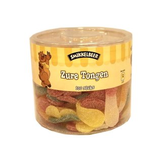 Smikkelbeer Zure Tongen 100 Stck. Runddose (Fruchtgummi saure Zungen)