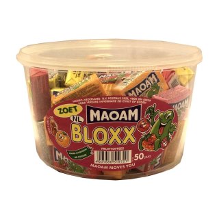 Maoam Bloxx Zoet 50 Stck. Runddose IMPORT (süße Kaubonbons)