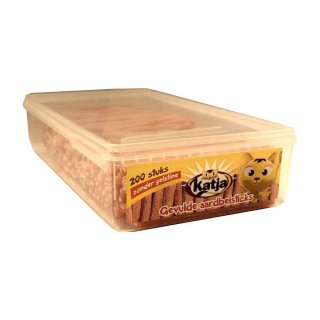 Katja Gevulde aardbeisticks 200 Stck. Box (gefüllte Fruchtgummi Erdbeer-Sticks)