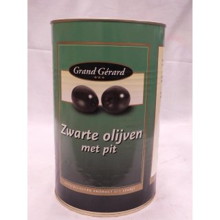 Grand Gérard zwarte Olijven met Pit 4300ml Konserve (schwarze Oliven mit Kern)
