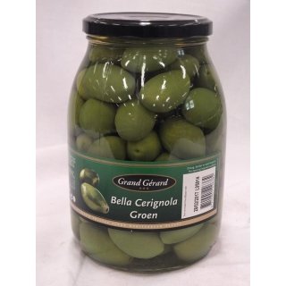 Grand Gérard Bella Cerignola Groen 1000g Glas (grüne Cerignola Oliven)