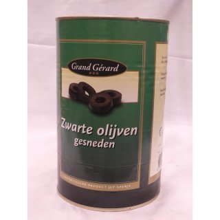 Grand Gérard zwarte Olijven gesneden 4300ml Konserve (geschnittene schwarze Oliven)