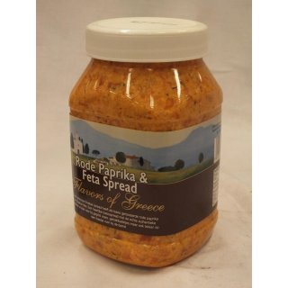 Flavours of Greece Rode Paprika & Feta Spread 1000g Dose (Brotaufstrich aus roten Paprika & Feta)