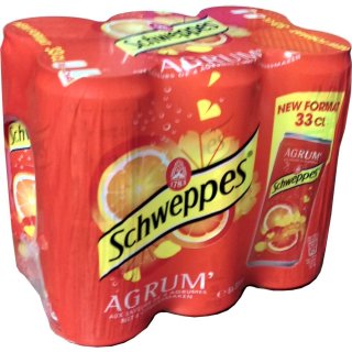 Schweppes Agrumes 1 Pack á 6 x 0,33l eingeschweißt (6 Dosen Zitrusfrüchte)