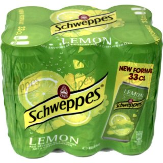 Schweppes Lemon 1 Pack á 6 x 0,33l eingeschweißt (6 Dosen Zitrone)