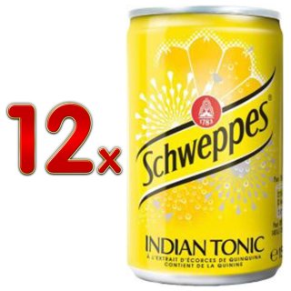 Schweppes Indian Tonic 1 Pack a 12 x 150ml eingeschweißt (12 Dosen)