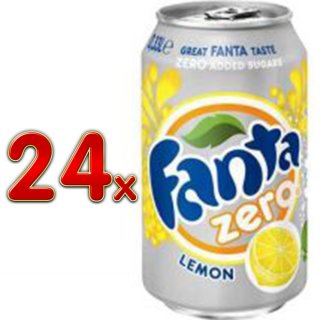Fanta Lemon Zero 4 Pack á 6 x 0,33l eingeschweißt (24 Dosen Zitrone Zuckerfrei)