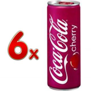 Coca Cola Cherry 1 Pack á 6 x 0,25l eingeschweißt (6 Dosen Cherry Coke)