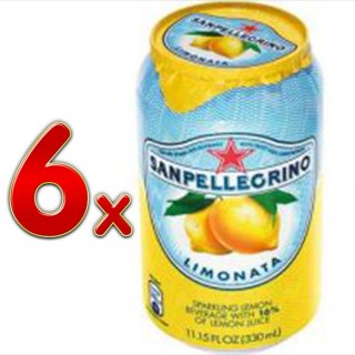 San Pellegrino Limonata 1 Pack á 6 x 0,33l eingeschweißt (6 Dosen Zitronen-Limonade)