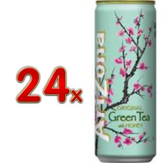 Arizona Ice Tea Green Tea with Honey 24 x 355ml Dose (grüner Eistee mit Honig)