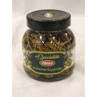 DAmico le Specialitá Siciliaanse Kappertjes 290g Glas (Sizilianische Kapern)