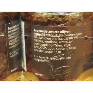 Toresano Tapenade zwarte Olijven 3 x 130g Glas (Schwarze Oliven Tapenade)