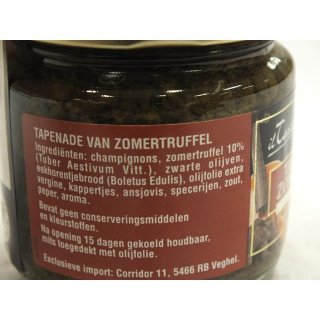 Il Tartufo di Paolo Tapenade van Zomertruffel 80g Glas (Tapenade auf Sommertrüffeln)