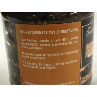 Il Tartufo di Paolo Olijventapenade met Zomertruffel 180g Glas (Oliventapenade mit Sommertrüffeln)