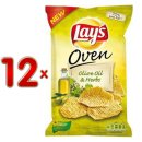 Lays Ofen Chips Crispy Thins Olivenöl & Kräuter 6 x 90g Karton (Olive Oil & Herbs)
