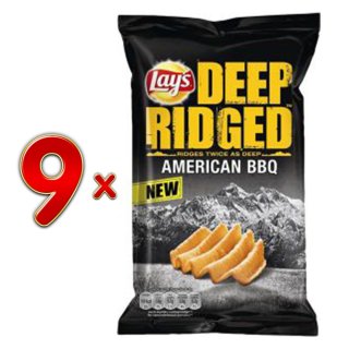 Lays Chips Deep Ridget American BBQ 9 x 147g Karton (tief geriffelt)