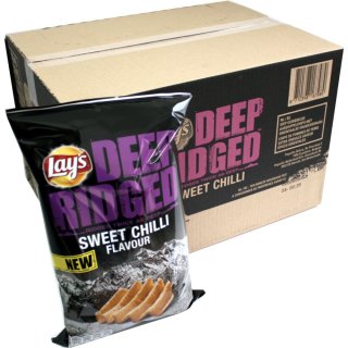 Lays Chips Deep Ridget Sweet Chilli 9 x 147g Karton (tief geriffelt)