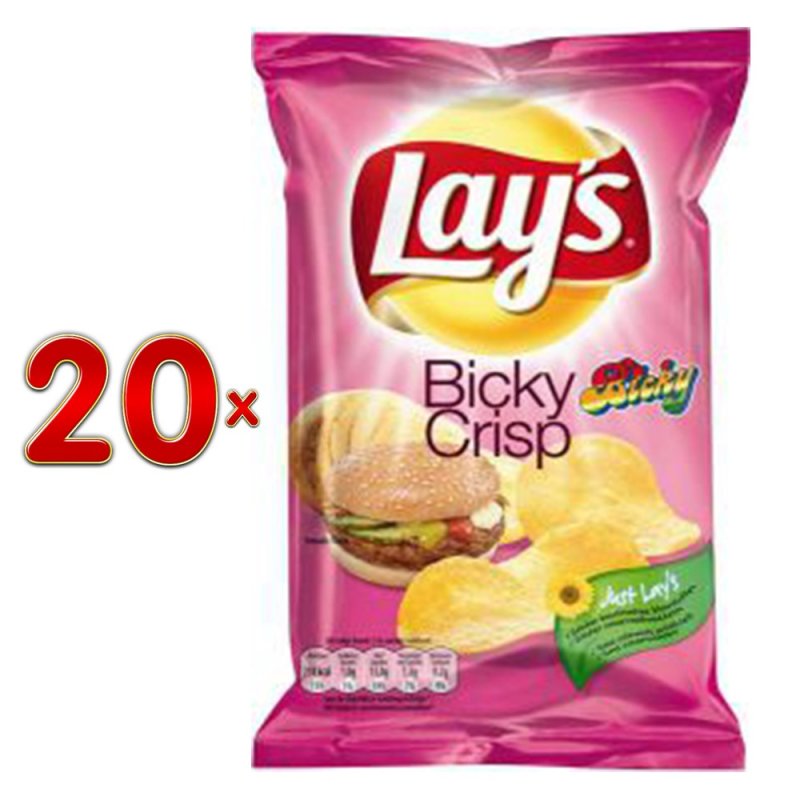Lays Chips Bicky Crisp 20 x 40g Karton (Bicky Burger Chips)