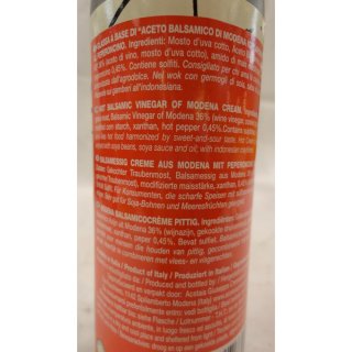 Giuseppe Cremonini Glassa Aceto Balsamico di Modena Hot 250ml Flasche (Balsamico Essig Glasur scharf)