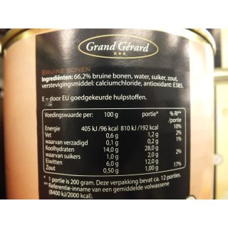 Grand Gérard Bruine Bonen 2500g Konserve (Braune Bohnen)