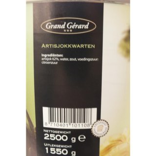 Grand Gérard Artisjokkwarten 2500g Konserve (Artischocken Viertel)