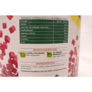 Bonduelle Rode Bietensalade blokjes Sous Vide 2295g Konserve (Rote-Beete-Salat in Würfeln - Vakuum)