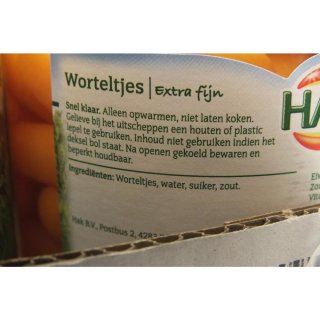 HAK Worteltjes extra fijn 6 x 370ml Glas (Möhren extra fein)
