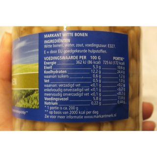 Markant Witte Bonen 12 x 350g Glas (Weiße Bohnen)