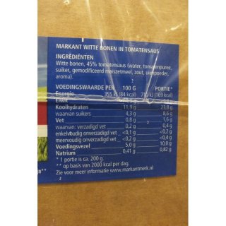 Markant Witte Bonen in Tomatensaus 12 x 350g Glas (Weiße Bohnen in Tomatensauce)