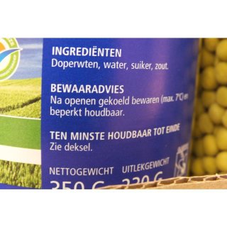 Markant Doperwten extra fijn 12 x 350g Glas (Erbsen extra fein)