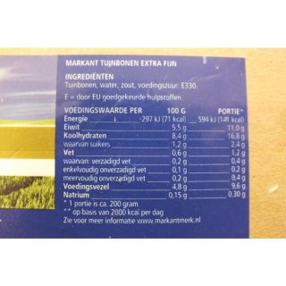Markant Tuinbonen extra fijn 12 x 340g Glas (Gartenbohnen extra fein)