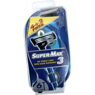 Super-Max Einwegrasierer mit 3 Klingen (6St)