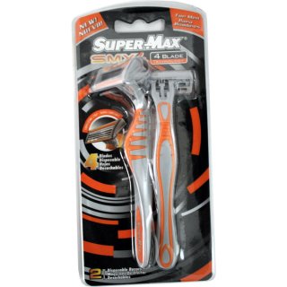 Super-Max SMX 4 Blade Herrenrasierer (2Stck.) in Grau