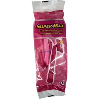 Super-Max Twin Blade Einweg Damenrasierer (10 Stück) in Rosa