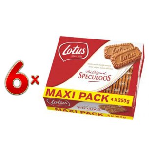Lotus Kaffee-Kekse Speculoos 6 x (4x 250g) Maxi Pack (Karamellkekse)