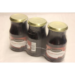Grand Gérard Zwarte Kersen zonder Pit 3 x 350ml Glas (Schwarze Kirschen ohne Kern)