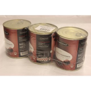 Grand Gérard Flambeerkersen zonder Pit 3 x 850ml Glas (Flambierte Kirschen ohne Kern)