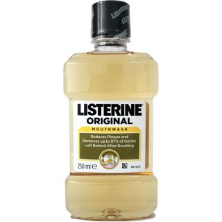 Listerine Original Mundwasser,reduziert Plaque & entfernt  bis zu 97% aller Bakterien, 250ml Flasche