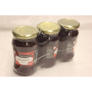 Grand Gérard Cranberry Compôte 3 x 400g Glas (Cranberry Kompott)