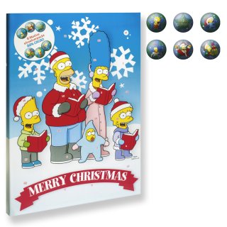 Adventskalender Simpsons, Motiv: Simpson Familie mit Eiskristallen (blau), 120g