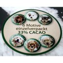 Adventskalender Hundefreund, 120g einzeln verpackte Edelvollmilch-Schokolade 33% Kakao
