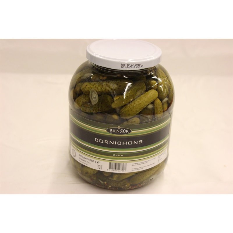 Bien Sûr Cornichons Zuur 1330g Glas (Saure Gewürzgurken)