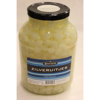 Bien Sûr Zilveruitjes Zoetzuur 2400g Glas (Süß-saure Silberzwiebeln)
