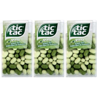 Tic Tac Apple Mix 3 x 49g Packung (Süß & Sauer)