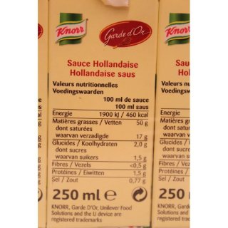 Knorr Garde dOr Hollandaise Saus 3 x 250ml (Sauce Hollandaise)
