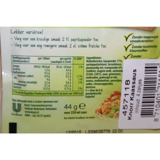Knorr Bij Groenten Kaas Saus 4 x 44g Packung (Käse Sauce)